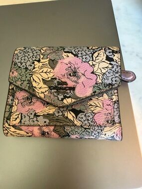 Coach Floral Envelope Wallet in Pink and Green